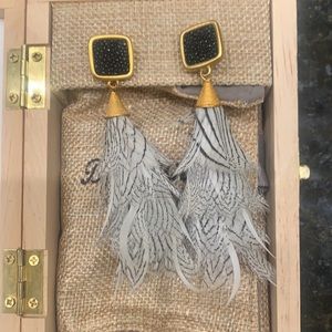 Brackish feather earrings